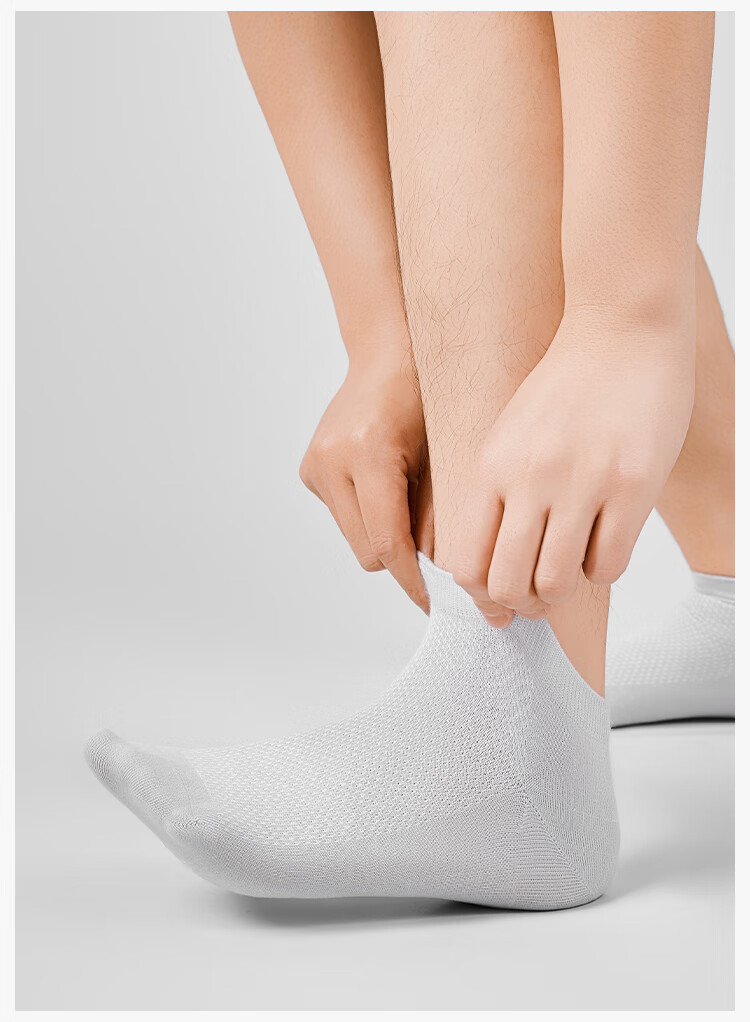 Мужские носки Yizhiyu, короткие, antibacterial, 100% хлопок, спортивные, повседневные, поглощающие пот, дышащие, набор из 5 пар