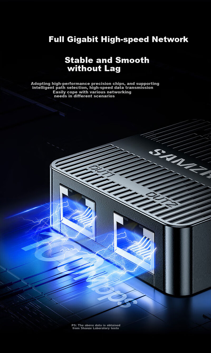 Сплиттер сетевой SAMZHE SZ-JKB01, 100 Мбит/с, RJ45, 1 вход/2 выхода