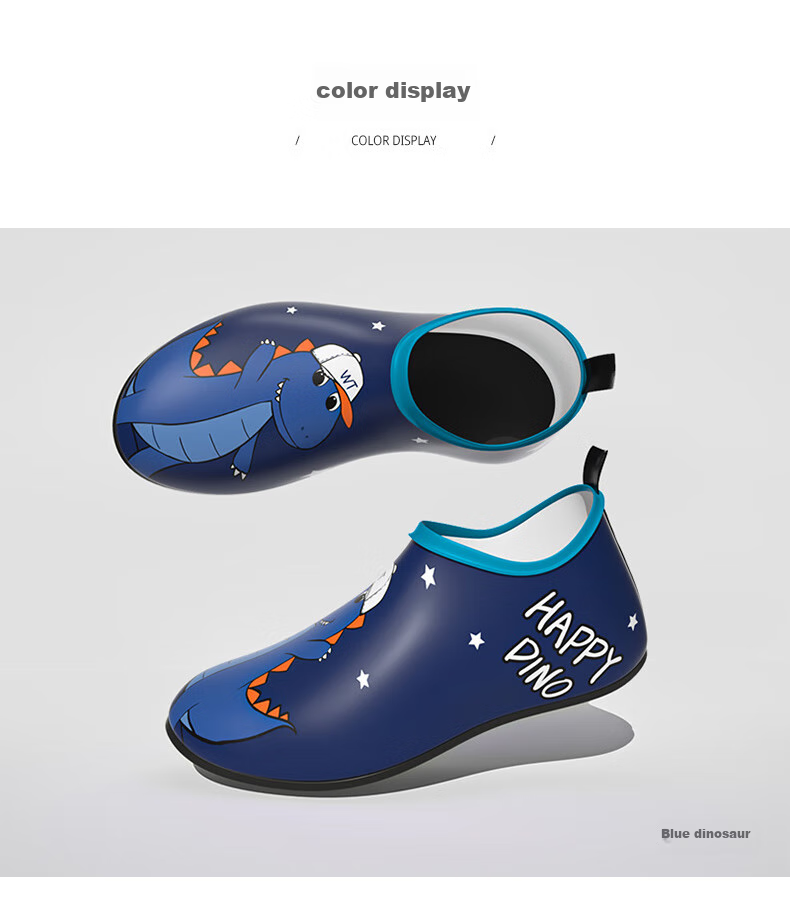 Детские пляжные тапочки WATERTIME, синий динозавр, размер 6XS (24/25), для плавания, дайвинга, пляжа
