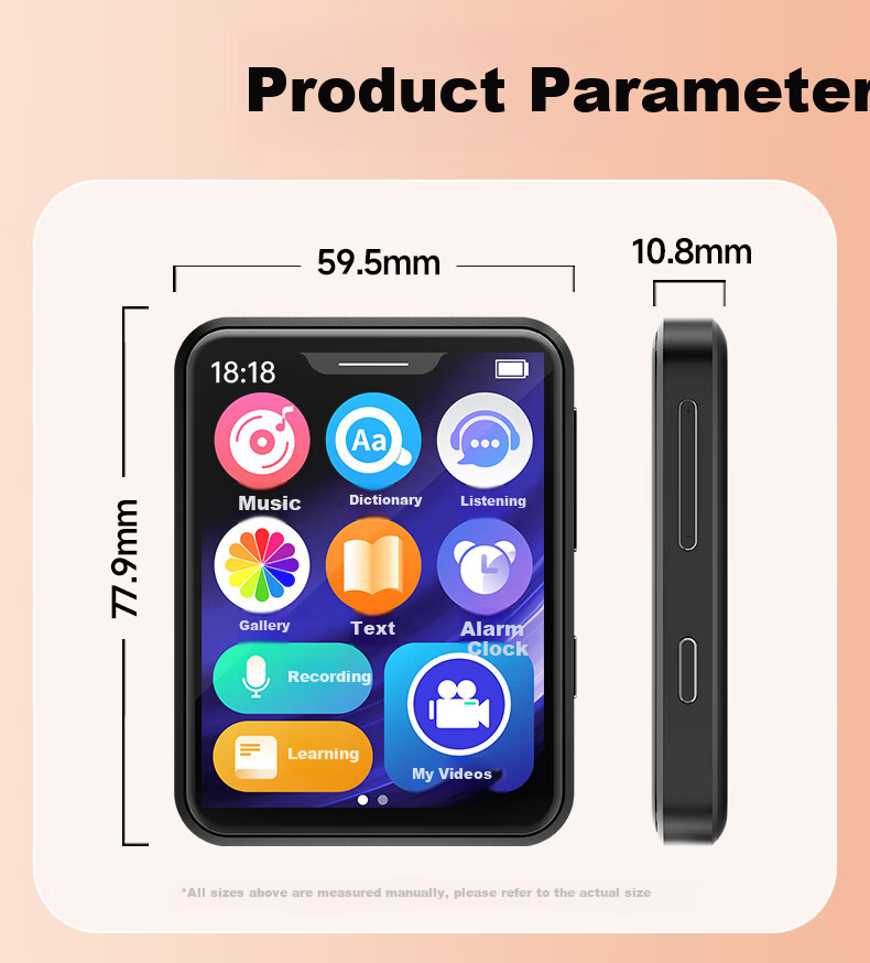 Портативный MP3/MP4 плеер Aigo 806e, 32GB, 2.8-дюймовый сенсорный экран, для изучения английского языка, с функцией словаря и спортивного динамика