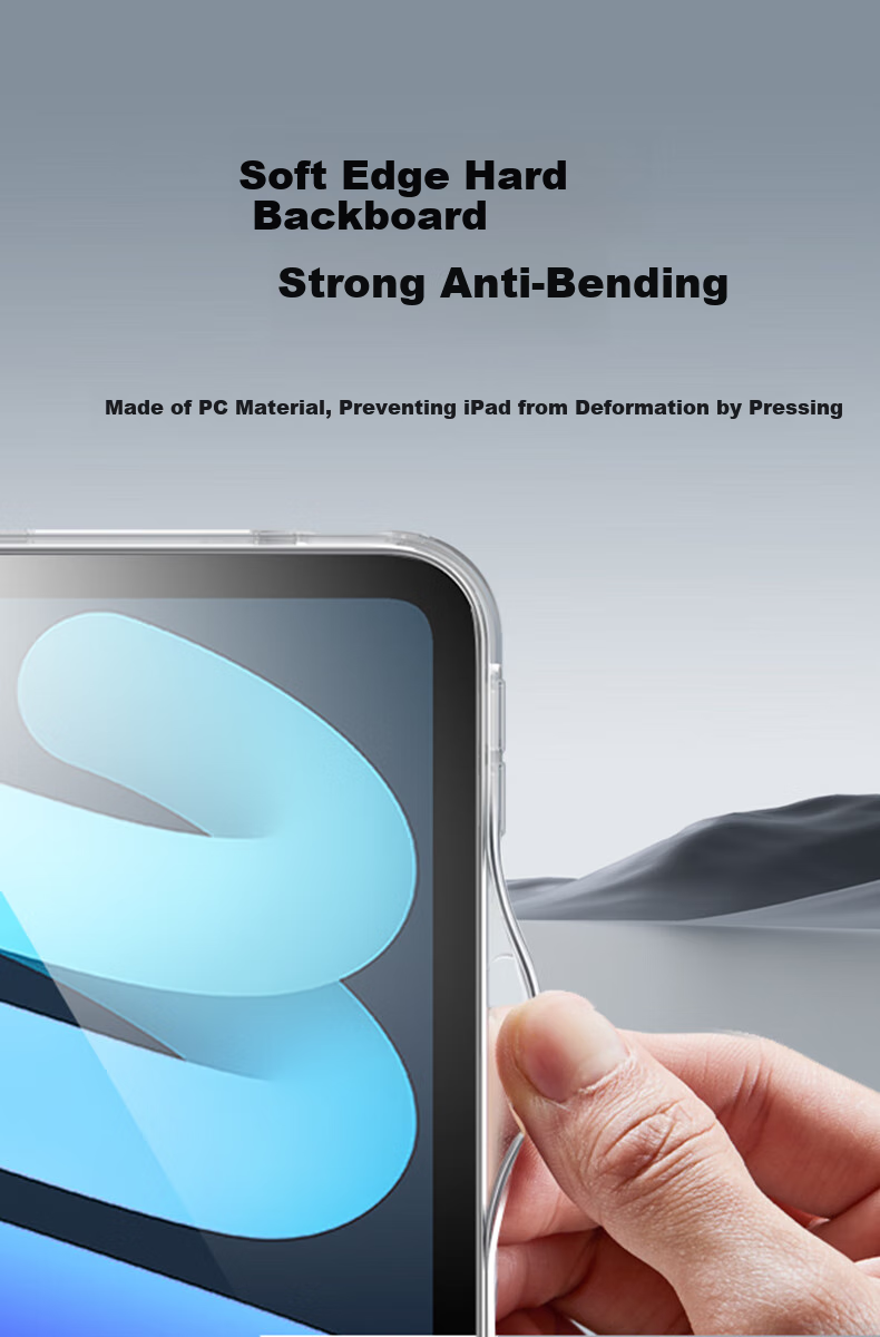 Защитный чехол ESR для iPad Mini 7/6, прозрачный, черный ободок, со скрытой подставкой
