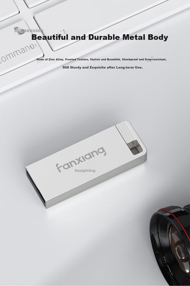 USB-флеш-накопитель FANXIANG F206, 64 ГБ, USB 2.0, металлический корпус, водонепроницаемый, противоударный, серебристый