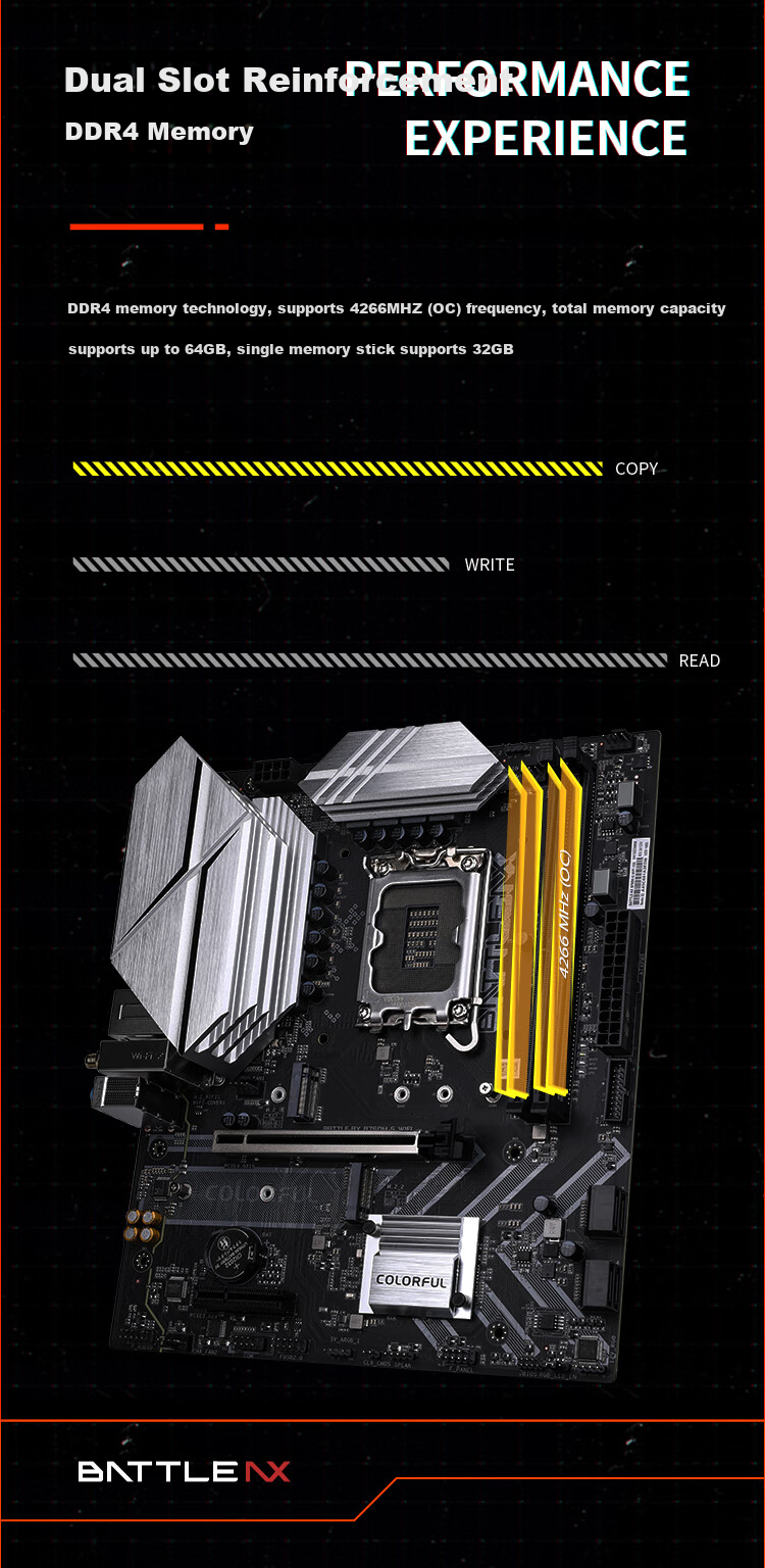 Материнская плата Colorful BATTLE-AX B760M-G WIFI V20A Mini Black Blade DDR4