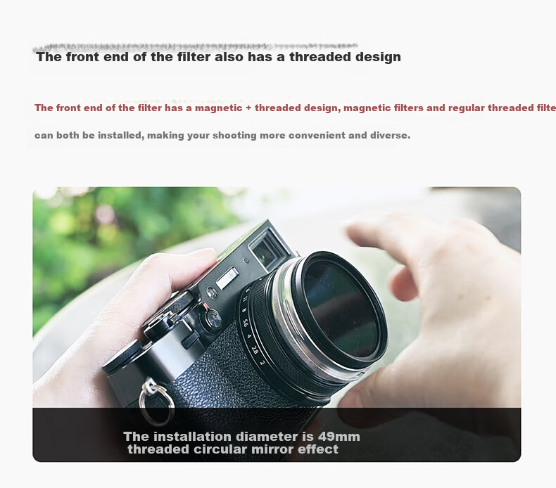 Защитный MCUV фильтр Kase для камер Fujifilm X100VI/X100V/X100F/X100T/X1, серебристая оправа, многослойное покрытие