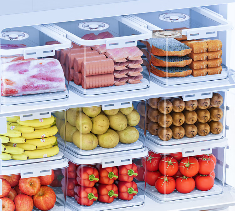 Набор контейнеров для хранения продуктов Jiabangshou, пищевой пластик, для холодильника, овощей, фруктов, яиц, 4 л, 2 шт.