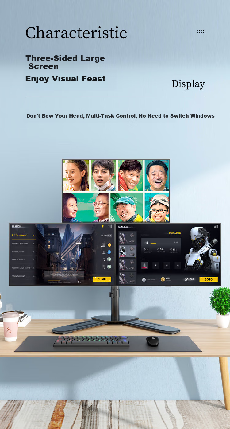 Подставка для трех мониторов LUCKPRO