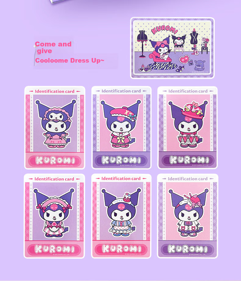 Детская книжка-раскраска с магнитными наклейками Dayanxiaowa Sanrio Kuromi, набор для переодевания для девочек, подарок на Новый год