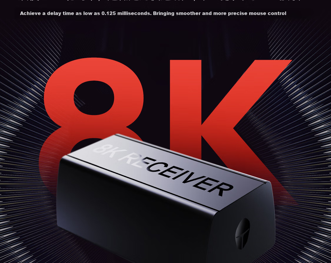 Игровая беспроводная мышь ThundeRobot ML6PRO 8K Gaming Edition, эргономичная, красная, для правой руки, 57г, 20000+ DPI