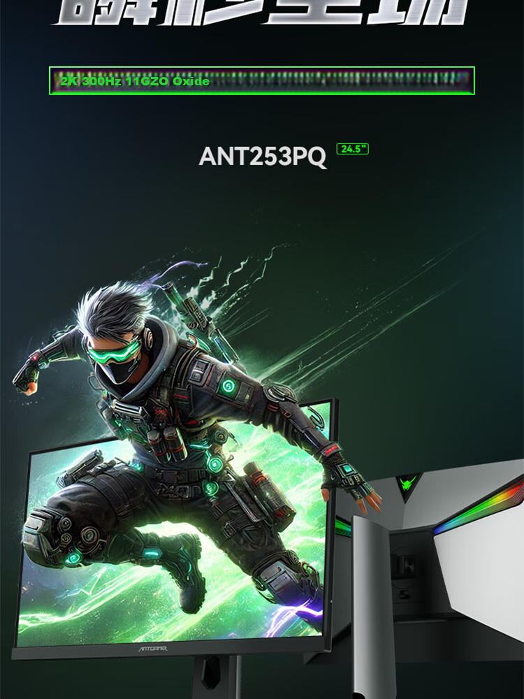 Игровой монитор ANTGAMER ANT253PQ, 24.5 дюйма, 2K (2560x1440), 300 Гц, 1 мс, IPS, HDR400, G-Sync/FreeSync