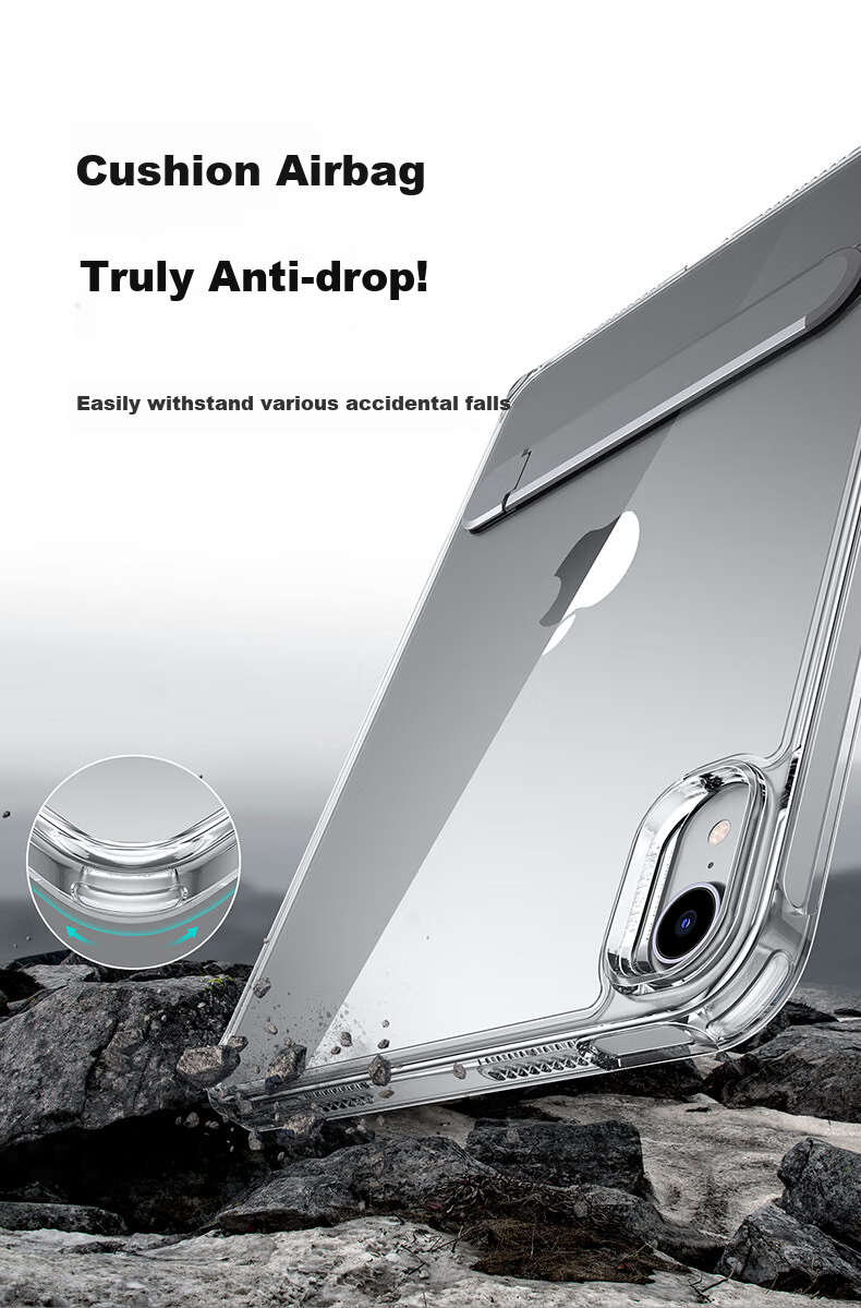 Защитный чехол ESR для iPad Mini 7/6, прозрачный, черный ободок, со скрытой подставкой
