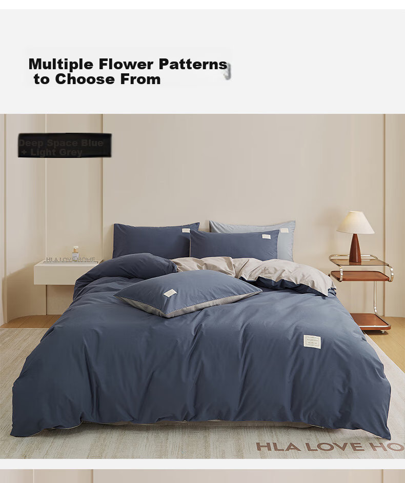Комплект постельного белья HLA Pure Cotton, 1.8м, синий