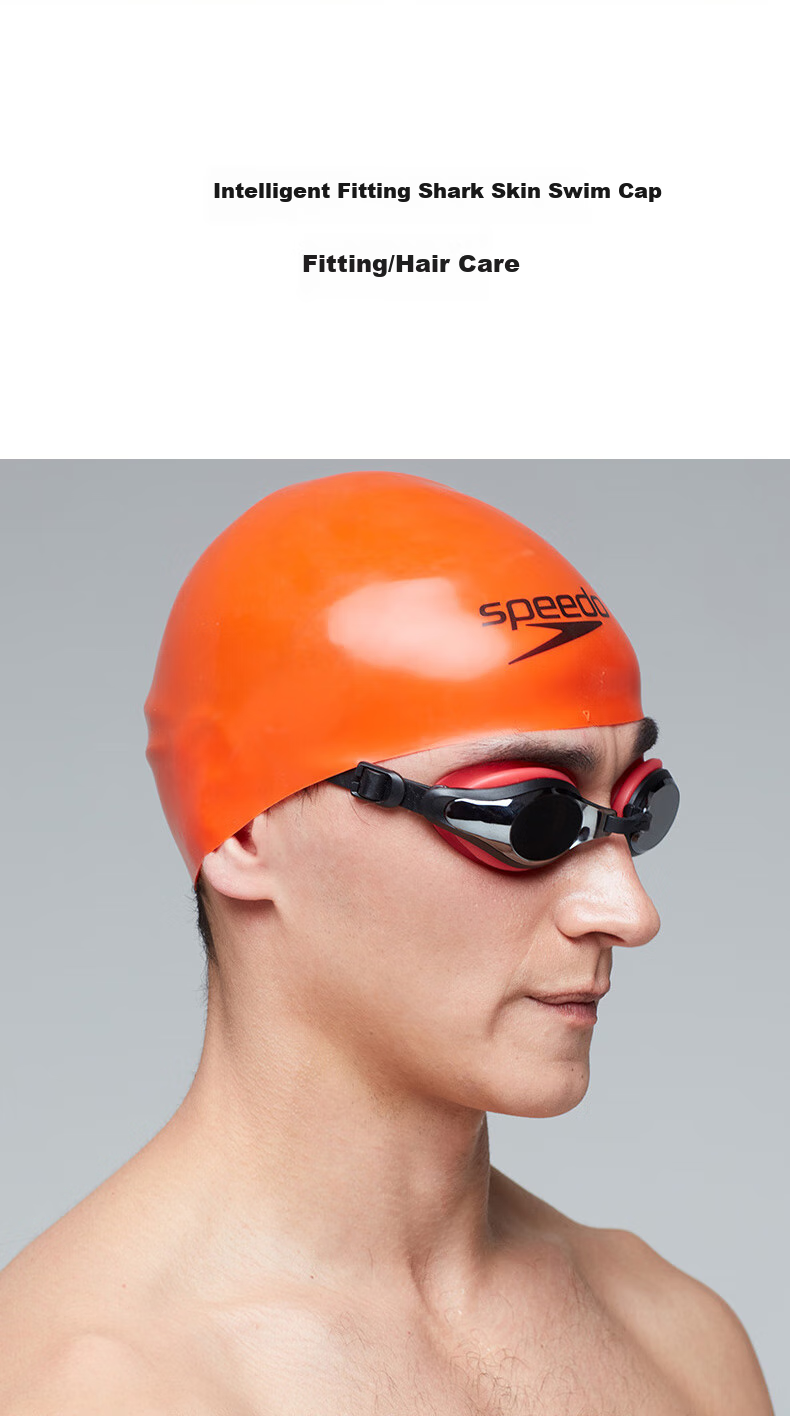 Профессиональная гоночная шапочка для плавания Speedo 3D Intelligent Fit Shark Skin, размер S, черная/белая
