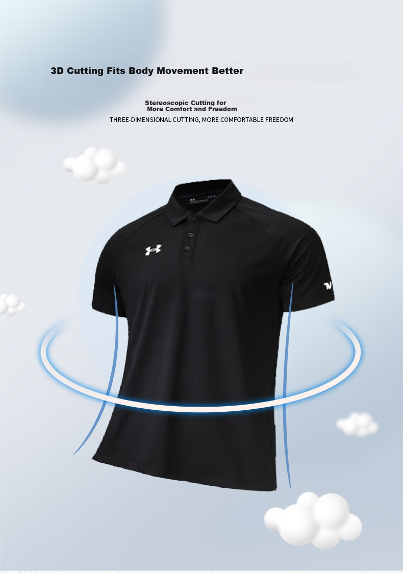 Футболка поло Under Armour мужская, летняя, повседневная, свободная, дышащая, быстросохнущая, для гольфа и бизнеса, с воротником
