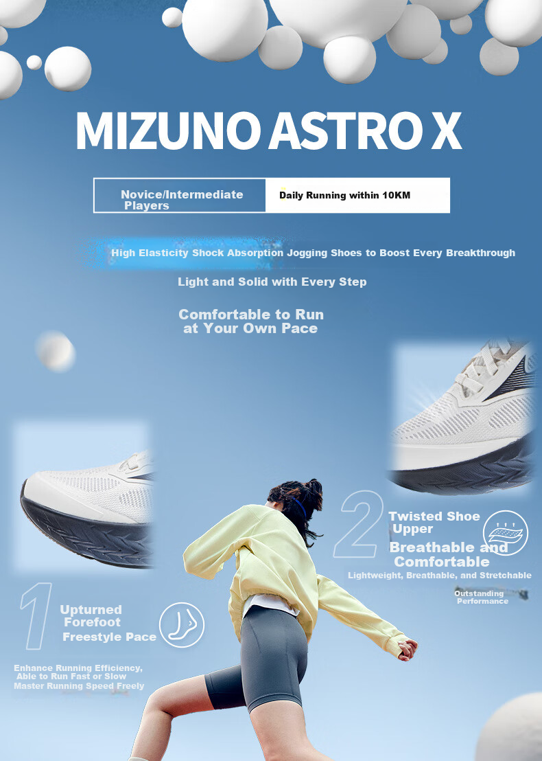 Мужские кроссовки MIZUNO ASTRO X для бега, амортизирующие, с толстой подошвой, профессиональные беговые кроссовки