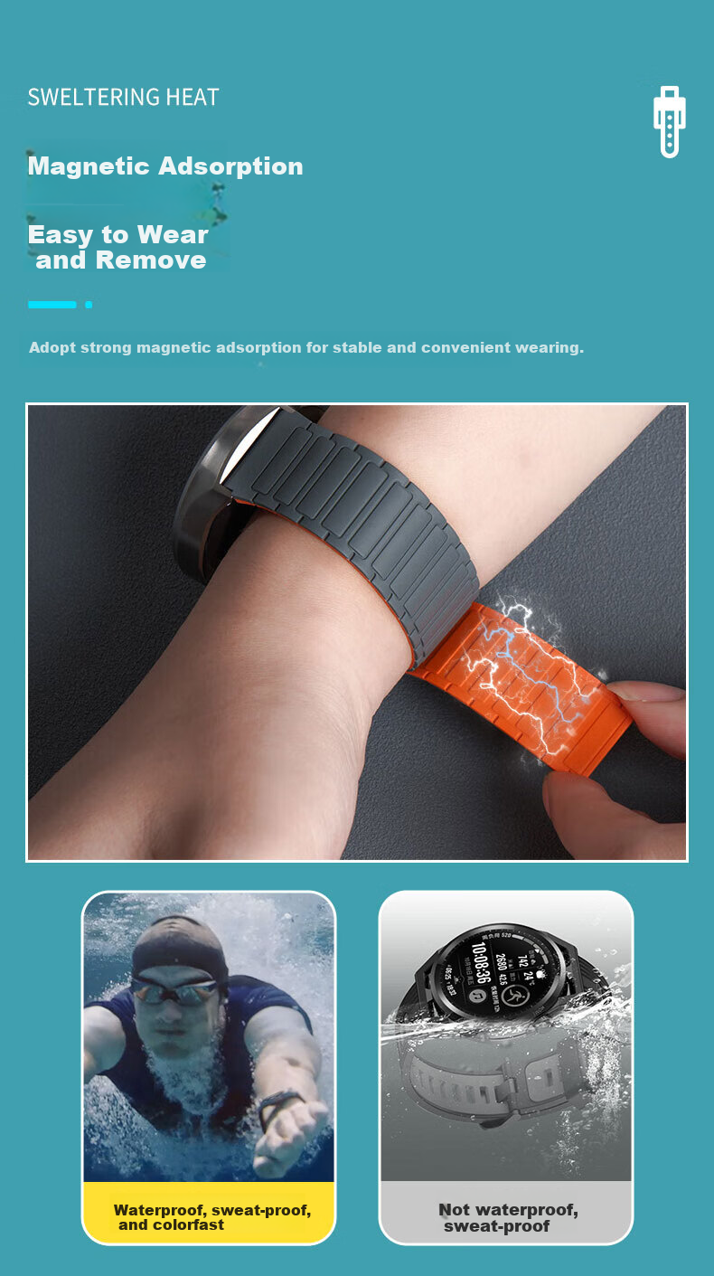 Магнитный силиконовый ремешок KMaxAI для Xiaomi Band 9/8 Pro, Redmi Watch 6/5/4, легкий розовый