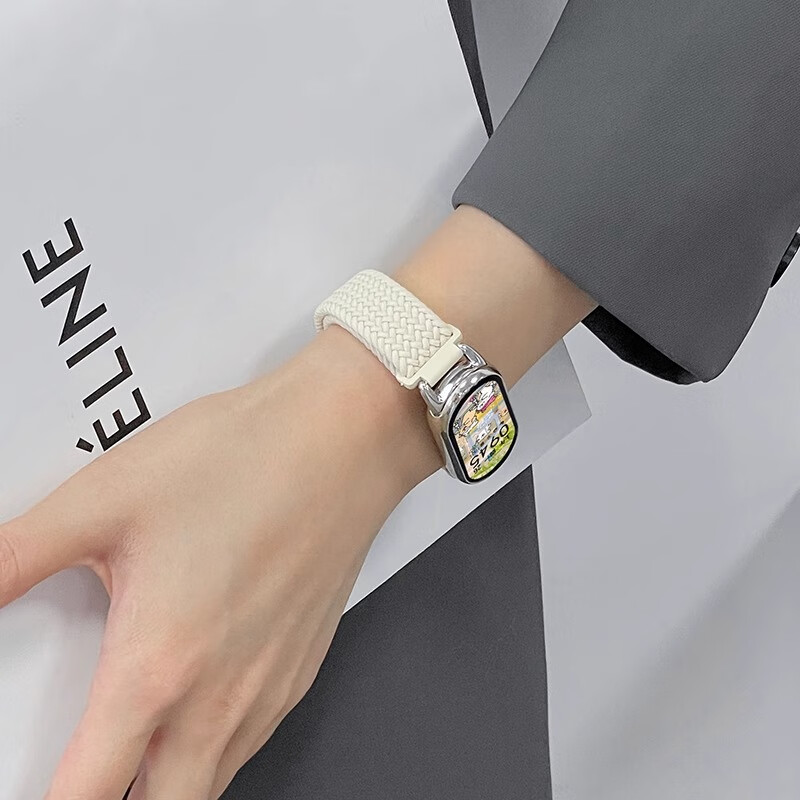 Ремешок Iboann из плетеного нейлона с магнитной застежкой для Xiaomi Band 9/10, совместимый с Xiaomi Band 8, дышащий летний стиль, универсальный аксессуар для Xiaomi 9/8, цвет "Звездное небо"