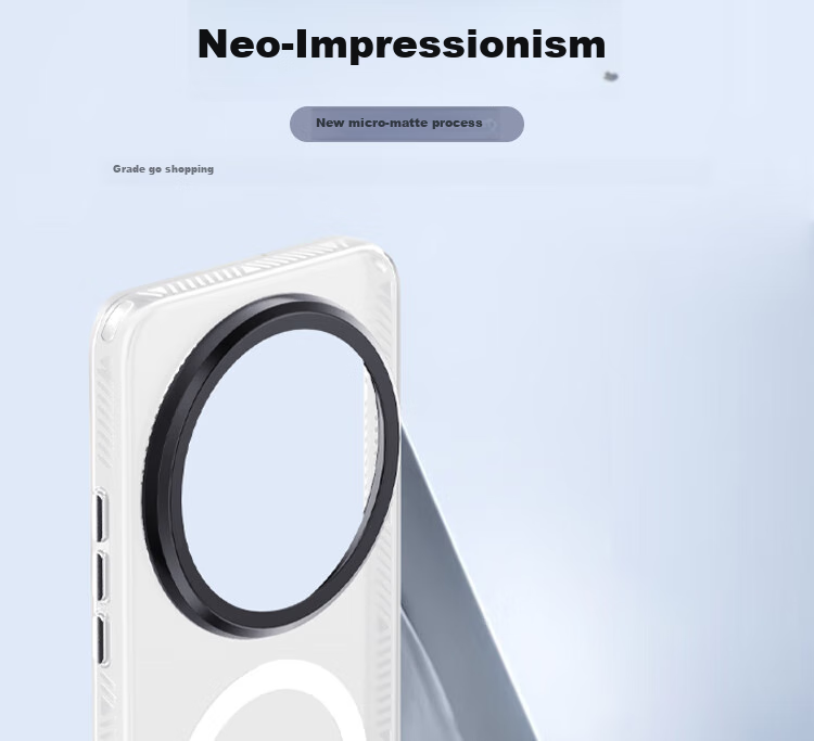 ESCASE Магнитный противоударный чехол для Xiaomi 15 Ultra, тонкий матовый чехол с легким песком, износостойкий защитный чехол для мужчин и женщин, прозрачный черный