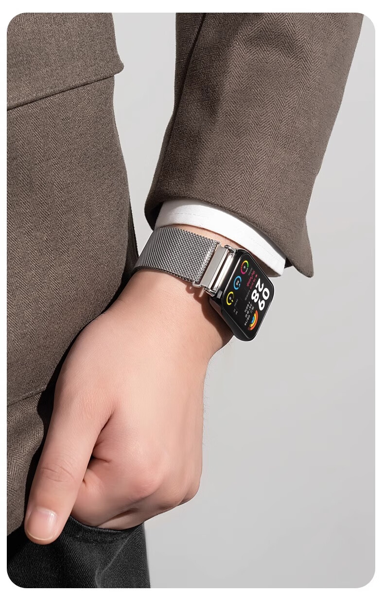 Ремешок Iboann Milanese Loop для Xiaomi Band 9 Pro, Redmi Watch 5/4, металлический, черный