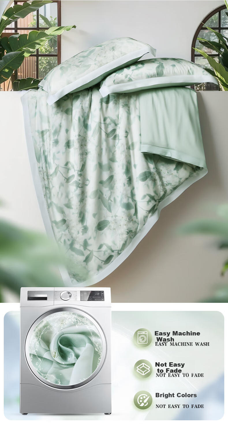 Комплект постельного белья FUANNA, 60s Lyocell Tencel, летний принт, охлаждающий, для односпальной или двуспальной кровати, 203*229 см