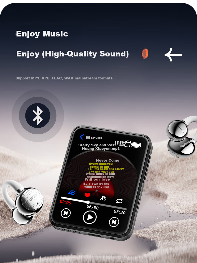 Портативный MP3/MP4 плеер Aigo 806e, 32GB, 2.8-дюймовый сенсорный экран, для изучения английского языка, с функцией словаря и спортивного динамика