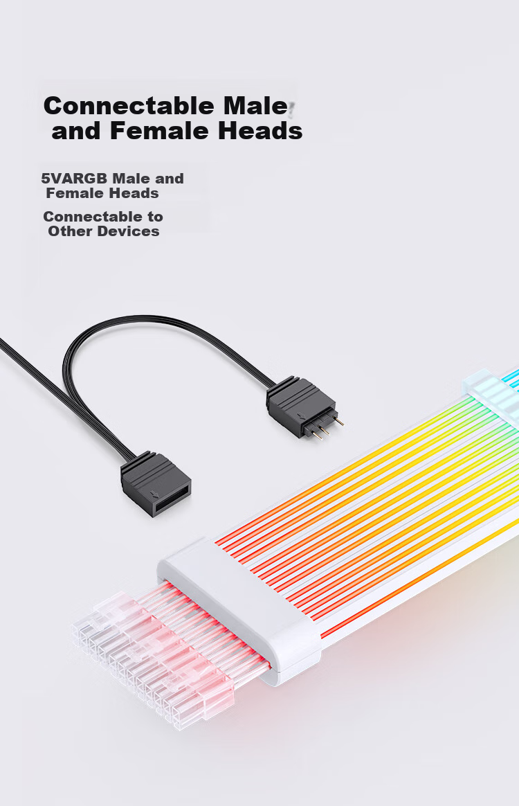Кабель-удлинитель для видеокарты JONSBO Rainbow Bridge DY-2, 3x 8pin, ARGB подсветка, синхронизация 5V