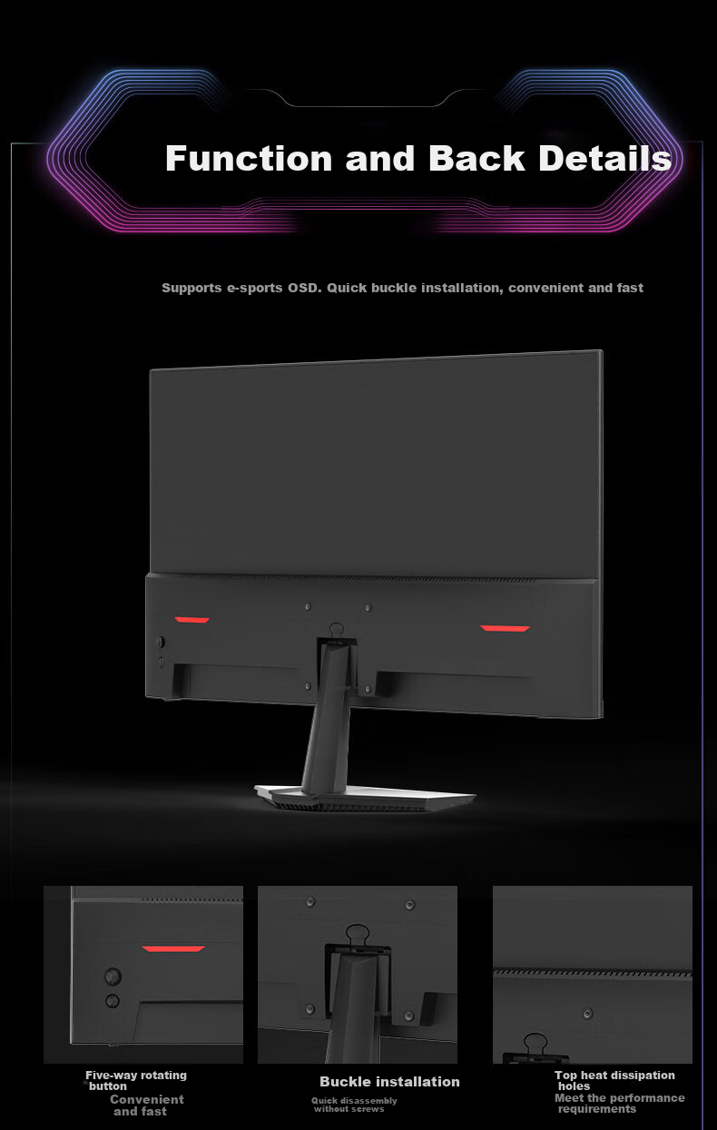 Игровой монитор KONKA KM25FVX, 24.5 дюйма, 180 Гц, 1 мс, VA, 1920x1080, HDR, FreeSync