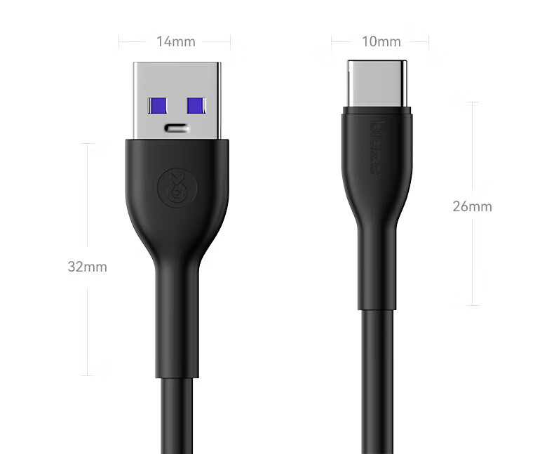 Кабель BIAZE Type-C, 2 метра, черный, для быстрой зарядки 100W/66W, 5A, совместим с Huawei Mate60pro/P50, Honor, Android, Xiaomi, планшетами, ноутбуками