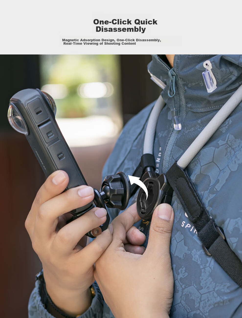 Магнитный шейный ремешок SUREWO для Insta360 X5, совместимый с DJI Osmo Action X4, ремешок для шеи с видом от первого лица и креплением на грудь, аксессуар для экшн-камеры