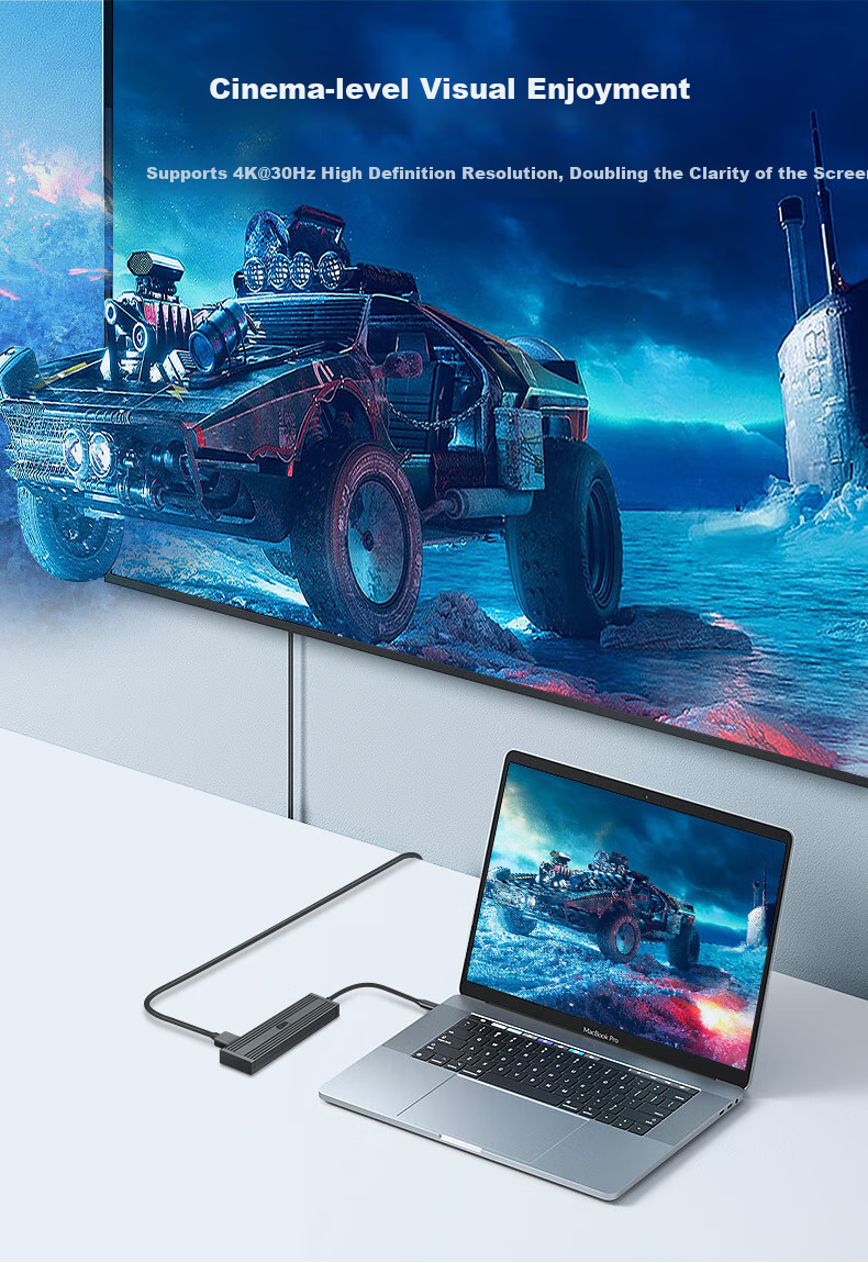 Универсальный Type-C хаб-адаптер Chuanyu с USB 3.0 и HDMI, совместим с MacBook, Huawei, iPad