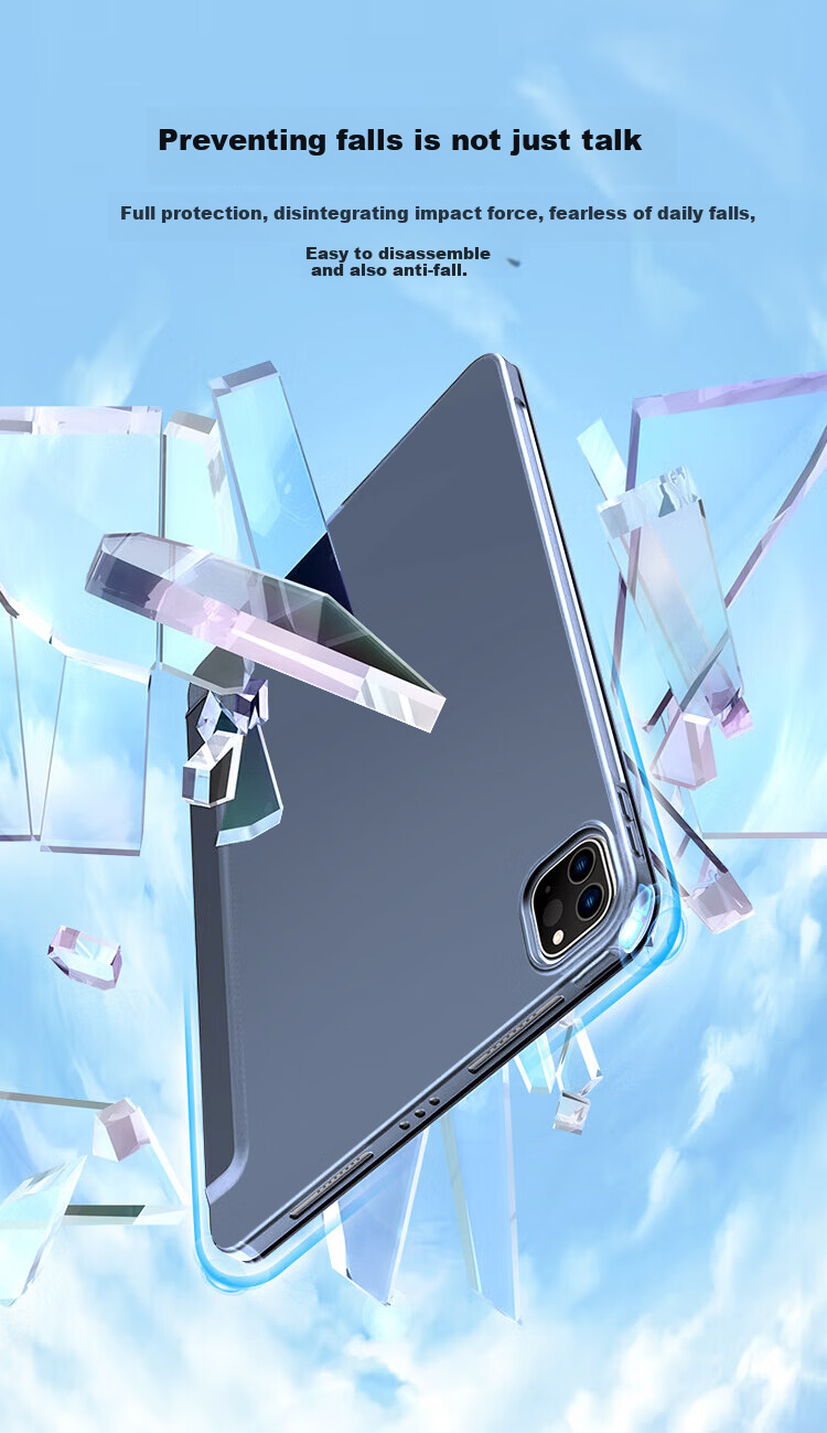 Чехол ALittleFlower для iPad Air 11 дюймов (M2 чип) 2024, ультратонкий, противоударный, с подставкой, глубокий синий