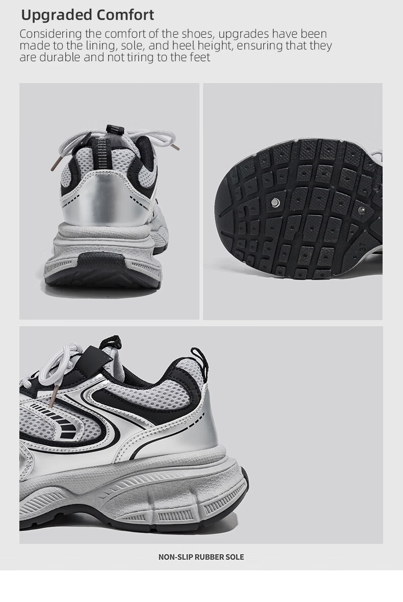 Женские кроссовки HUANQIU, модные черные кеды в стиле "dad shoes", новинка осени 2025, универсальные повседневные кроссовки на толстой подошве