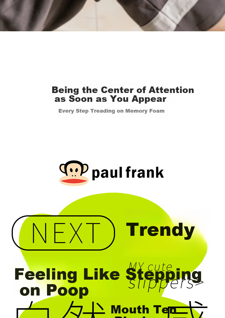 PaulFrank Тапочки для мужчин, легкие, летние, толстая подошва, мягкие и упругие, для дома и душа, PF5728, серый, размер 40-41