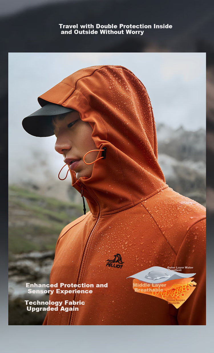 Женская ветрозащитная куртка Pelliot CY Soft Shell Jacket 124306148, черная, XL