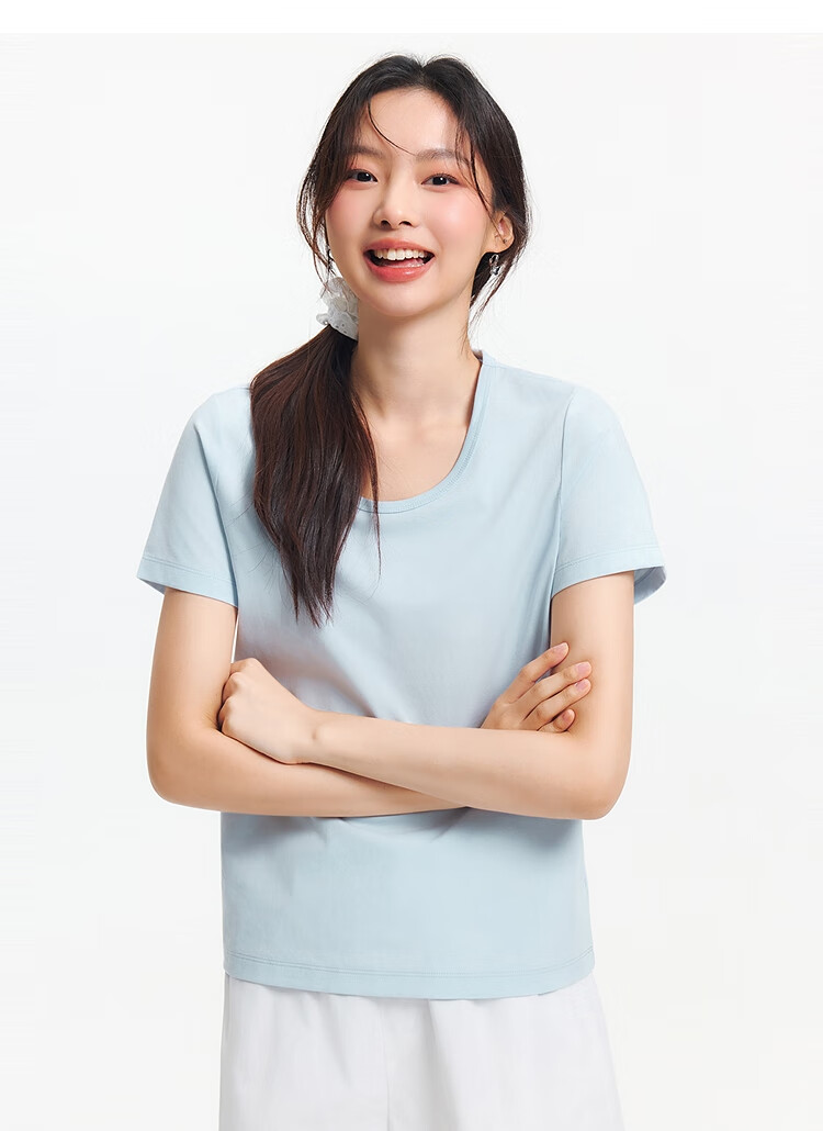Женская футболка Semir, короткий рукав, укороченный крой, летняя, размер S, светло-цветочный серый