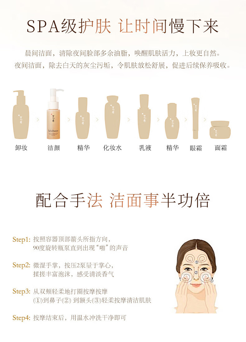 雪花秀Sulwhasoo 顺行柔和泡沫洁面 温和清洁  中样 50ml*2