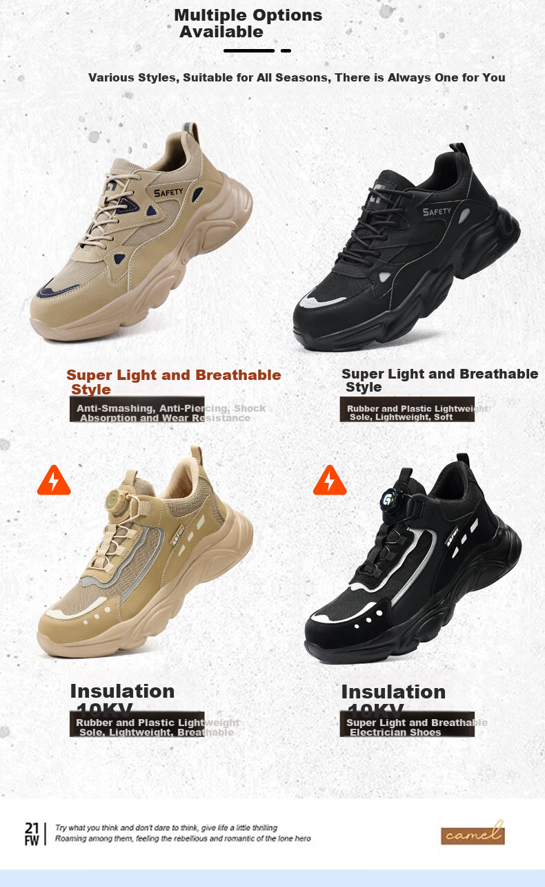 Рабочие ботинки Weierdun Safety Shoes, мужские, с защитой от прокола и удара, дышащие, сверхлегкие, износостойкие, для строительной площадки, размер 43