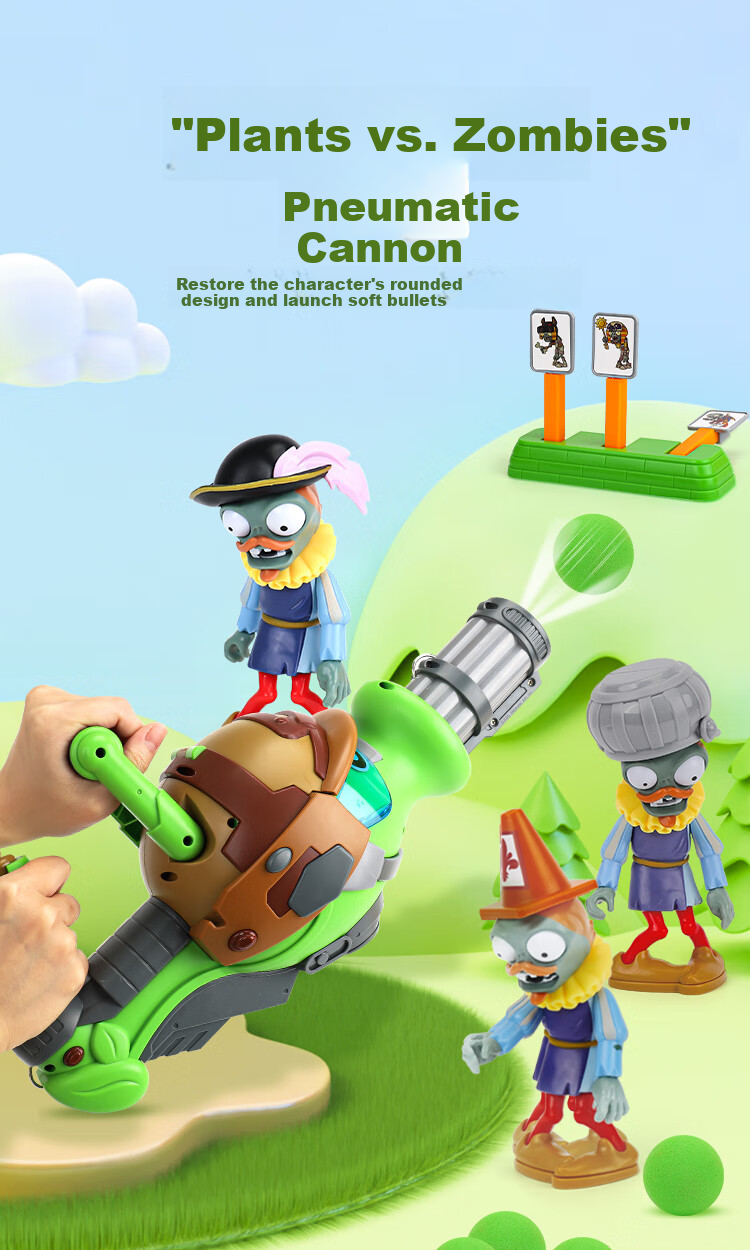 Игрушечный автомат Plants vs. Zombies для мальчиков, мягкие пули, пушка с горохом, подарок
