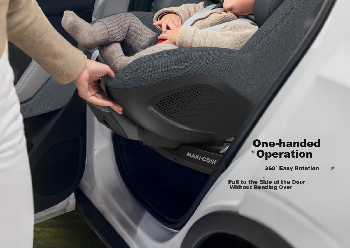 Автокресло Maxi-Cosi Mica360Pro для детей от 0 до 4 лет, сертифицированное i-Size, одобренное ADAC, с вращением на 360 градусов, цвет графитовый серый