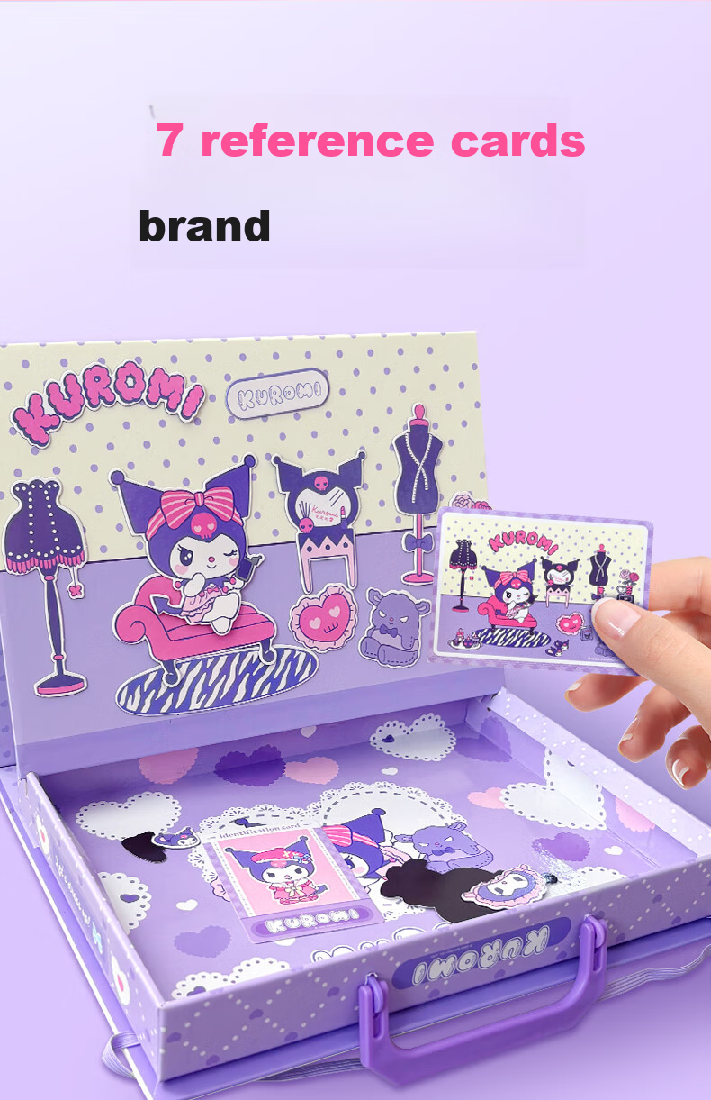 Детская книжка-раскраска с магнитными наклейками Dayanxiaowa Sanrio Kuromi, набор для переодевания для девочек, подарок на Новый год