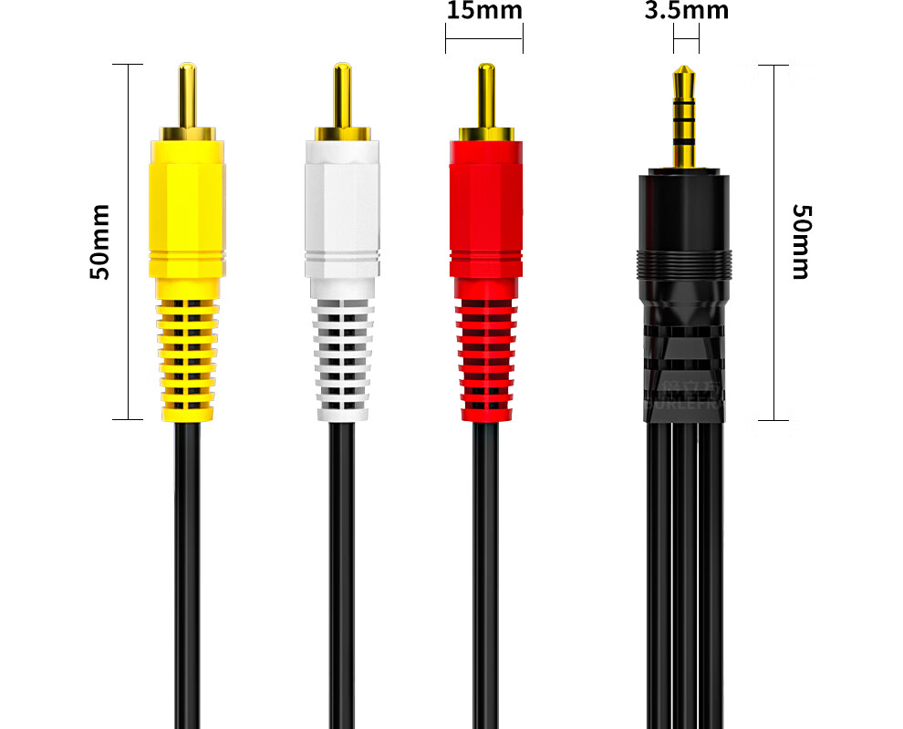 Аудиокабель BURLEFRAN 3.5 мм - 3 RCA, 1.5 метра, для ТВ, приставки, камеры