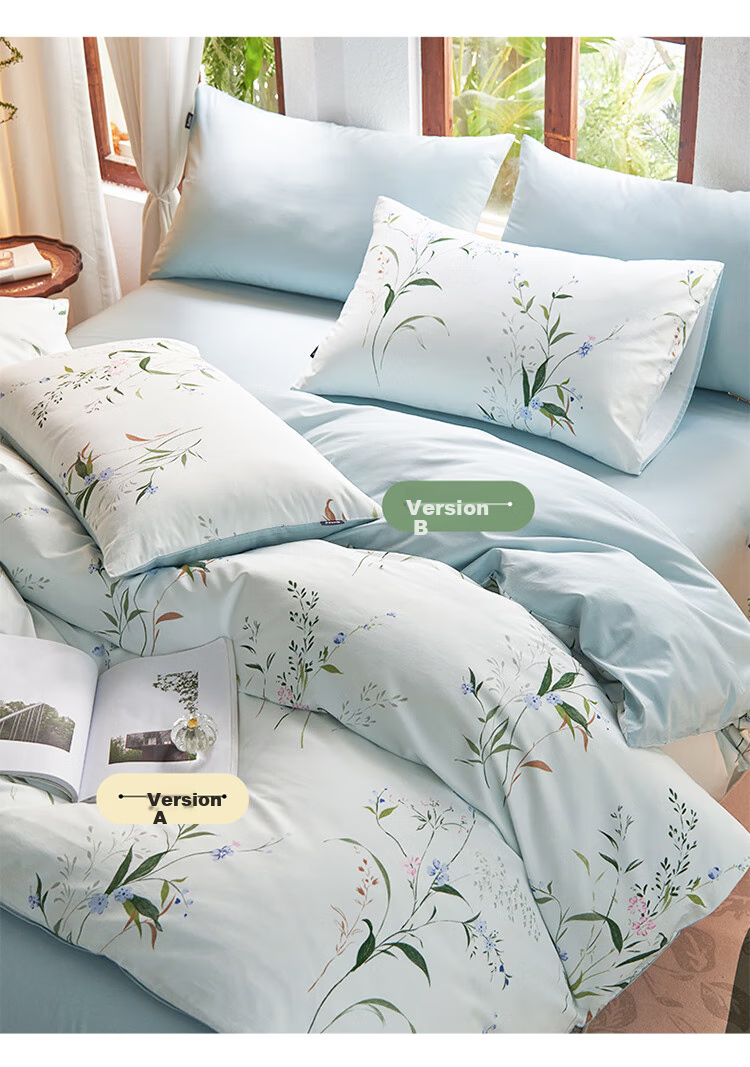 Комплект постельного белья Dohia Home Textile "Moonlight Lover", 1.5-спальный, 100% хлопок, 4 предмета