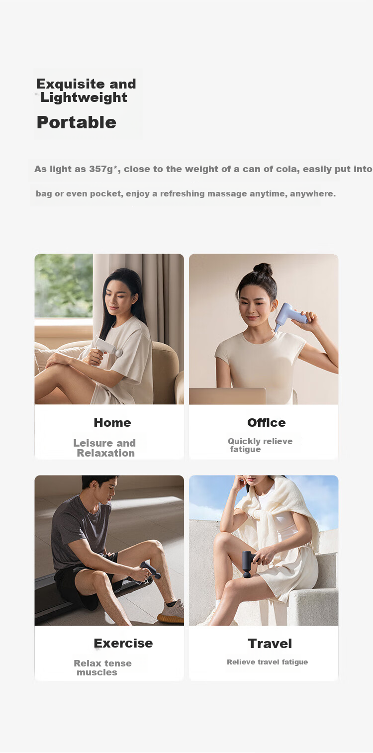 Мини-массажный пистолет Mijia Xiaomi 3, светло-песочный цвет, фитнес-массажер для мышц всего тела, подарок