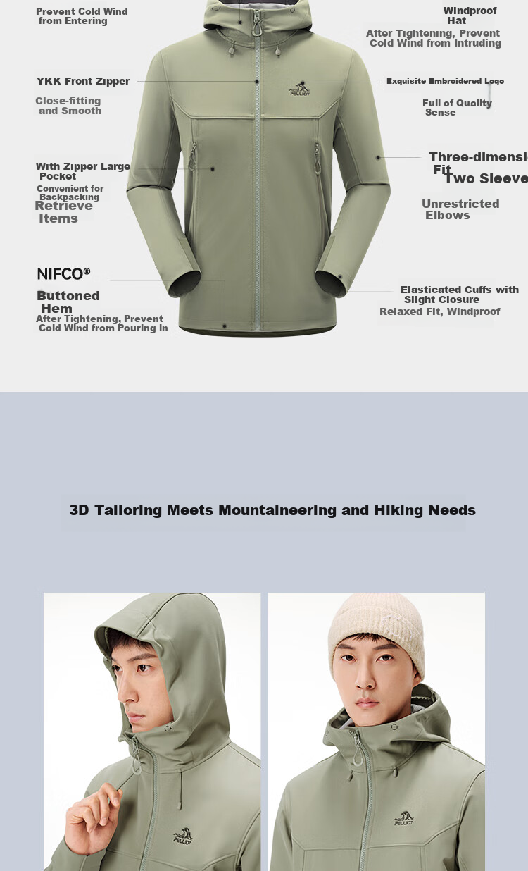 Женская ветрозащитная куртка Pelliot CY Soft Shell Jacket 124306148, черная, XL