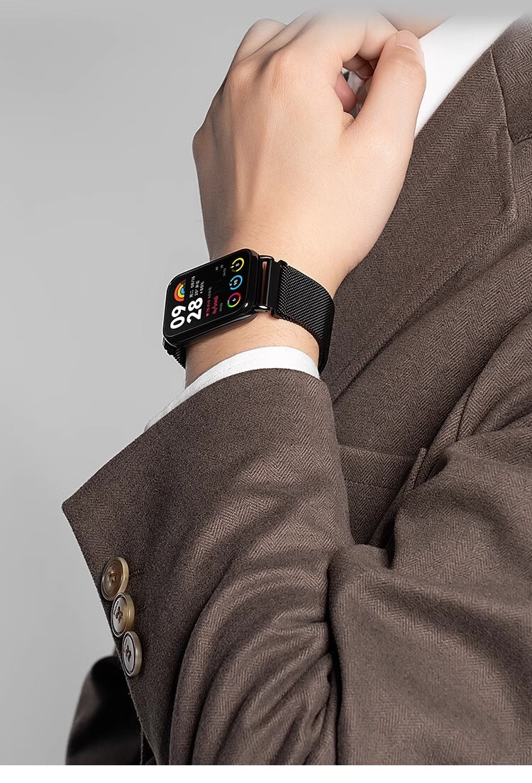 Ремешок Iboann Milanese Loop для Xiaomi Band 9 Pro, Redmi Watch 5/4, металлический, черный