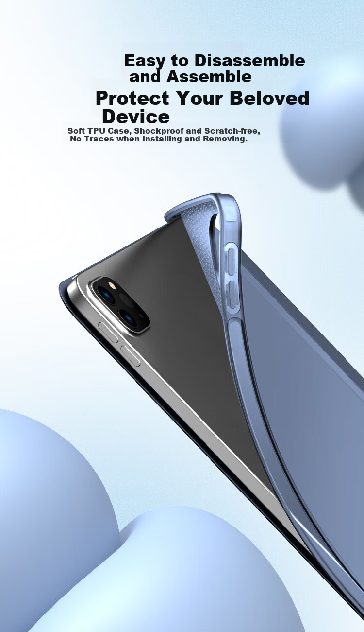 Чехол ALittleFlower для iPad Air 11 дюймов (M2 чип) 2024, ультратонкий, противоударный, с подставкой, глубокий синий