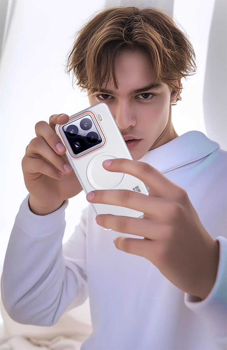 Чехол Baozou для Xiaomi 15 Pro, магнитный, полупрозрачный, тонкий, с защитой от отпечатков пальцев, черный