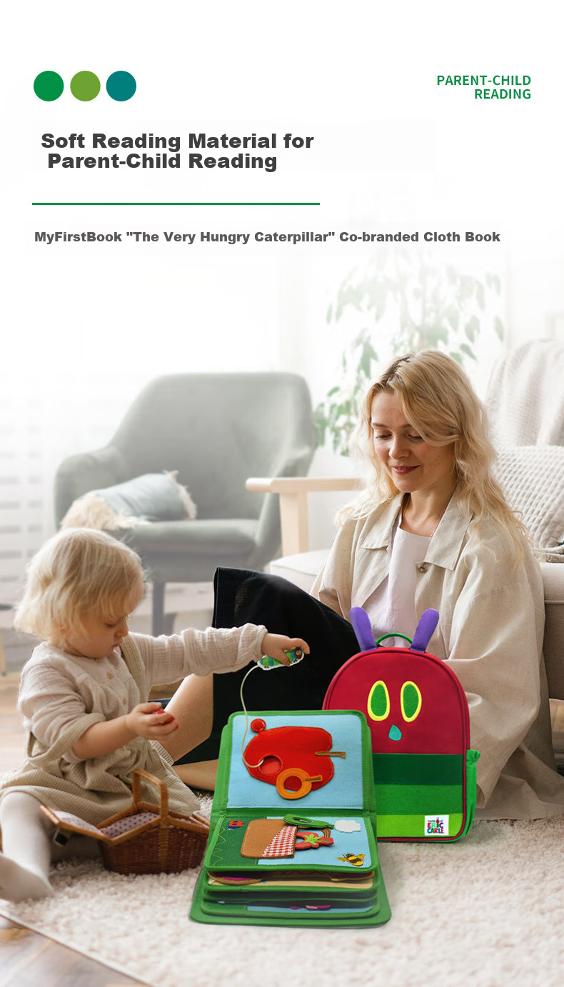 Книжка-игрушка MY FIRST BOOK "Голодная гусеница" для раннего развития, развивающая детская игрушка для детей от 1 года, подарок на день рождения