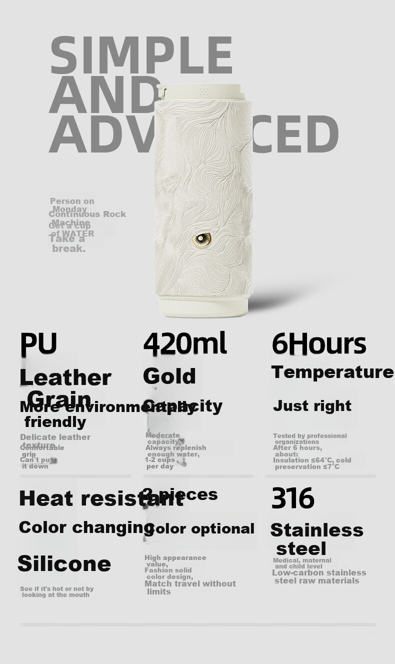 Термокружка ZIPPO Autumn Water, 420 мл, для женщин, стильная портативная кофейная чашка из нержавеющей стали, кружка для пар