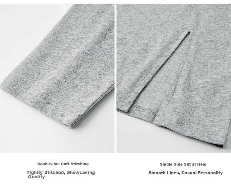 Женская футболка Giordano с длинным рукавом, модель 05324800, весна 2026, из 100% хлопка, с круглым вырезом и боковым разрезом, свободный крой