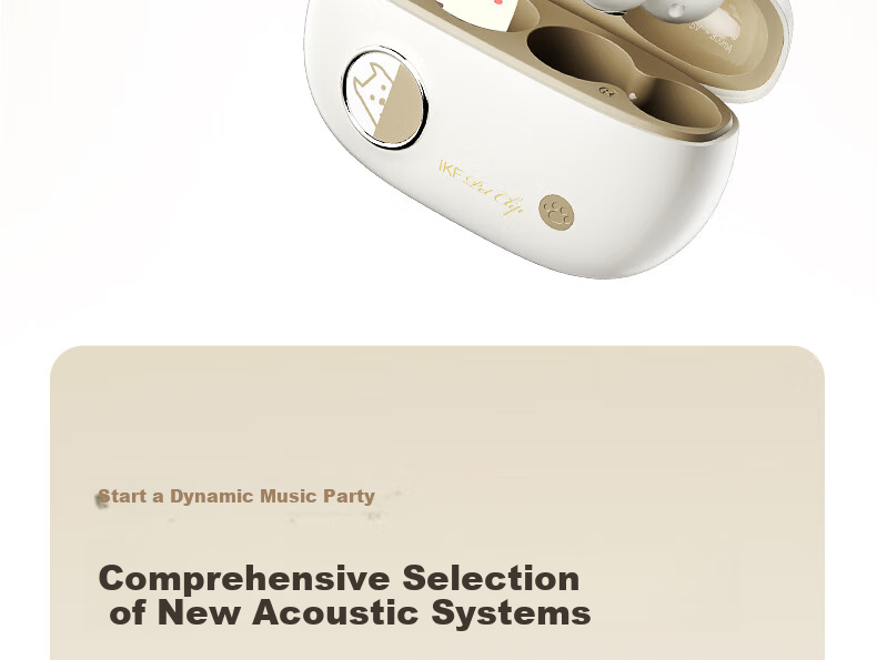 Беспроводные наушники IKF Pet Clip True Wireless Bluetooth, с костной проводимостью, Hi-Fi звук, долгая батарея, для спорта и студентов, совместимы с Xiaomi и Huawei, цвет "Облачный камень" (белый)